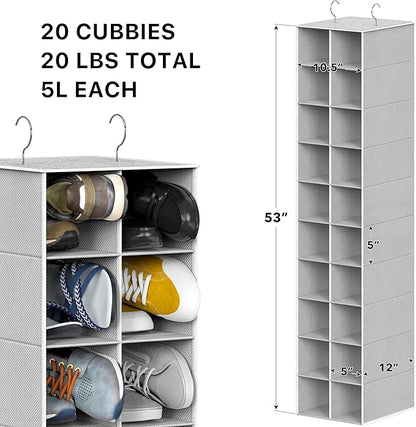 Simple Houseware 20 Section Shelves Hanging Shoes Organizer Holder