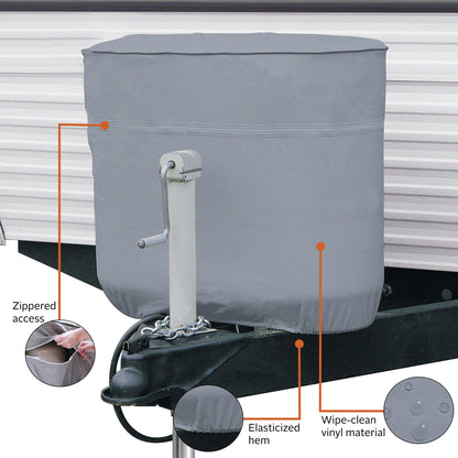 Classic Accessories Over Drive RV Tank Cover, Double 20/5 Gallon Tanks, Grey, Heavy-Duty Fabric, Zippered Access, Elasticized Hem