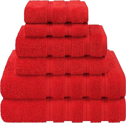 American Soft Linen Luxury 6 Piece Towel Set, 2 Bath Towels 2 Hand Towel 2