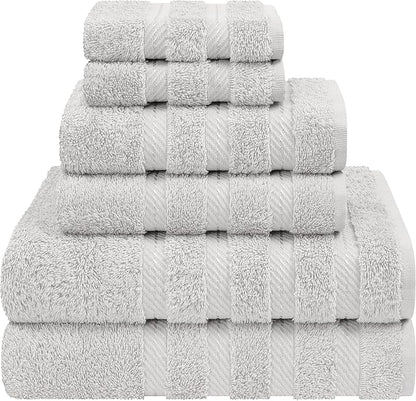 American Soft Linen Luxury 6 Piece Towel Set, 2 Bath Towels 2 Hand Towel 2