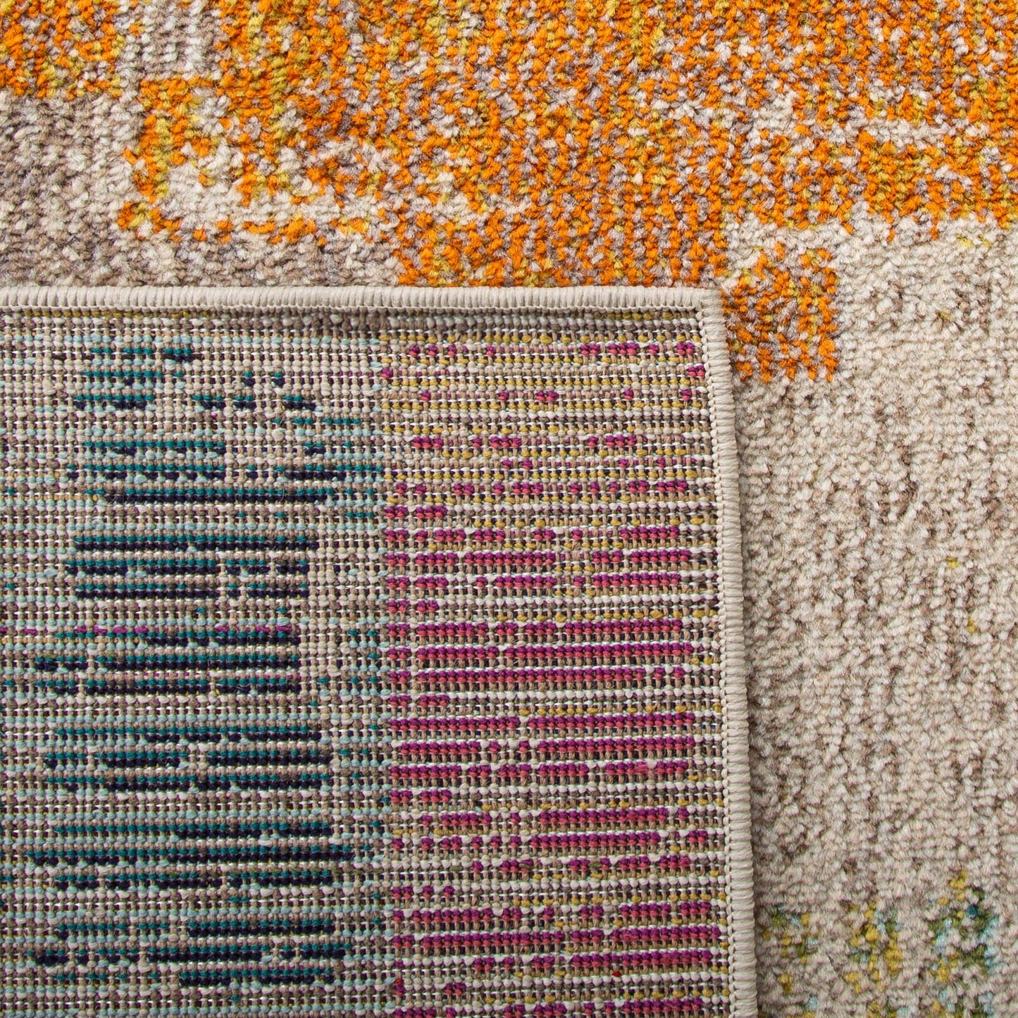 SAFAVIEH Area Rug 8x10 - Madison Collection - Large - Ivory & Multi, Boho Abstract Distressed Design, Non-Shedding & Easy Cleaning, Ideal for Living Room, Bedroom, Office, Dining Space (MAD417C)