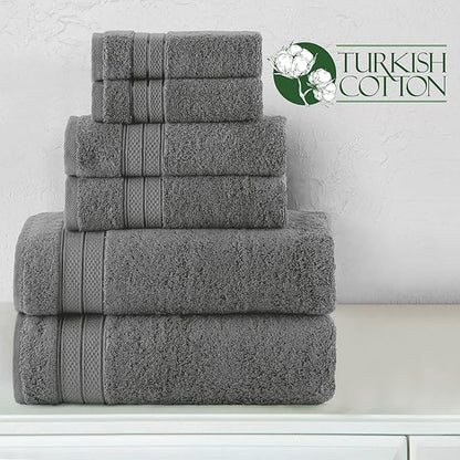Elegant Comfort Luxury 6-Piece Towel Set, Premium Soft 100% Turkish Cotton