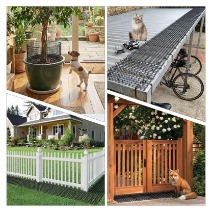 KOKMEYA Cat Repellent Mat, Black, 6.5 feet*2 with 16 Ground Stakes 16 Zip Tie, Cat Repellent Mat with Gentle Spikes for Garden/Backyard, Dog and Raccoon Deterrent Mat, 78.74 inches x 11 inches.