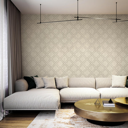 Ansehan Hand-Crafted Wallcovering HA3002 Droplets 36" W x8 Yard L Textured, Modern, Non Prepasted Natural Home Décor for Living Sapce, Beige, Light Wheat/Grey Brown