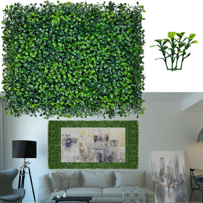 ODTORY Artificial Grass Wall Panels:16" X 12" 6P (8 sqft) UV-Anti Greenery Boxwood Backdrop for Indoor Outdoor Green Wall Decor & Ivy Fence Covering Privacy