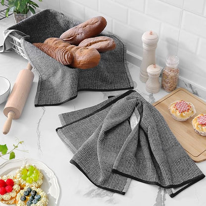 Homaxy Premium Kitchen Towels, Large Cotton Kitchen Hand Towels, Flat and Terry