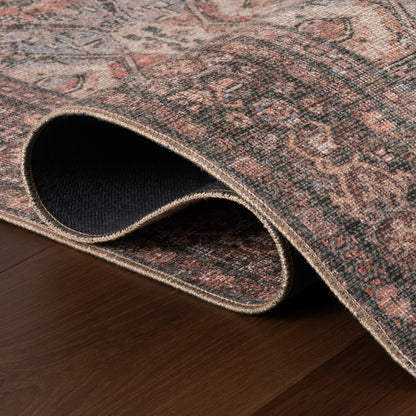 Nuloom Hillstone Collection 3' x 5' Area Rug, Traditional Vintage Distressed Medallion, Thick and Soft, Durable Non-Shedding Low Pile Poly/Jute Blend, Easy to Clean, Living Room, Bedroom