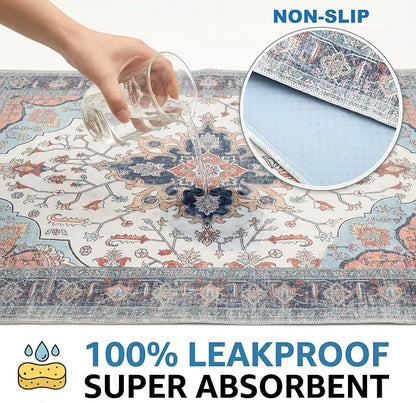 Washable Pee Pads for Dogs,Great Urine Absorbent Reusable Puppy Training Pads,Waterproof,Leak-Proof & Non-Slip Potty Pads for Whelping,Crate,Playpen,Bed.(Blue Floral,72"x72")