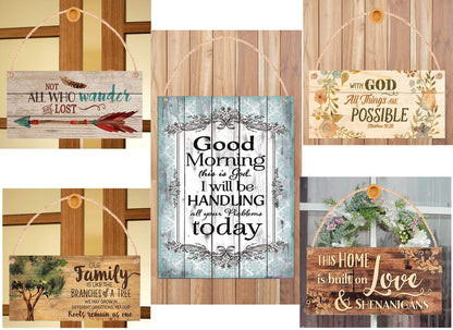 J.DXHY Welcome to Our Forever Sign, Rustic Wooden Welcome Wedding Sign, Brown, 18"x12"