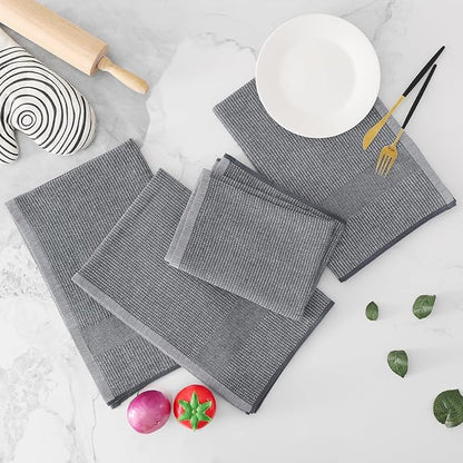 Homaxy Premium Kitchen Towels, Large Cotton Kitchen Hand Towels, Flat and Terry