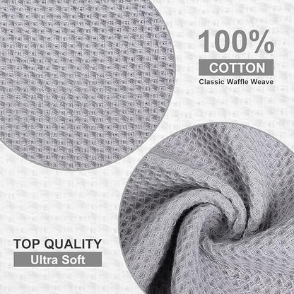 Homaxy 100% Cotton Waffle Weave Kitchen Towels, 13 x 28 Inches Super Absorbent
