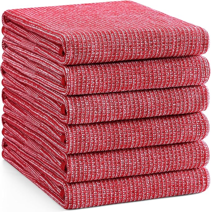 Homaxy Premium Kitchen Towels, Large Cotton Kitchen Hand Towels, Flat and Terry