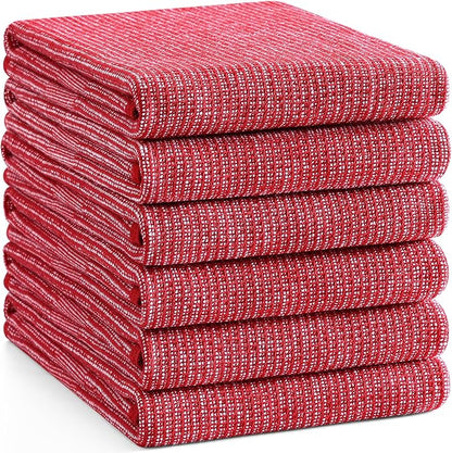 Homaxy Premium Kitchen Towels, Large Cotton Kitchen Hand Towels, Flat and Terry