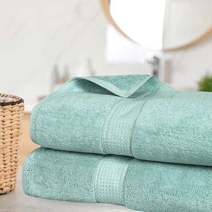 SUPERIOR Egyptian Cotton Pile Bath Sheet Set of 2, Ultra Soft Luxury Towels