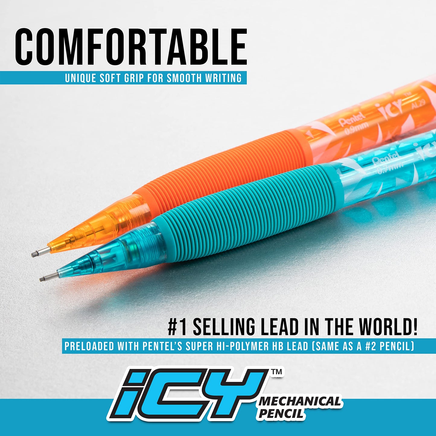 Pentel Icy Razzle-Dazzle Mechanical Pencil, (0.7mm), Assorted Barrels, Color May Vary, Pack of 12 (AL27RDBP12M)