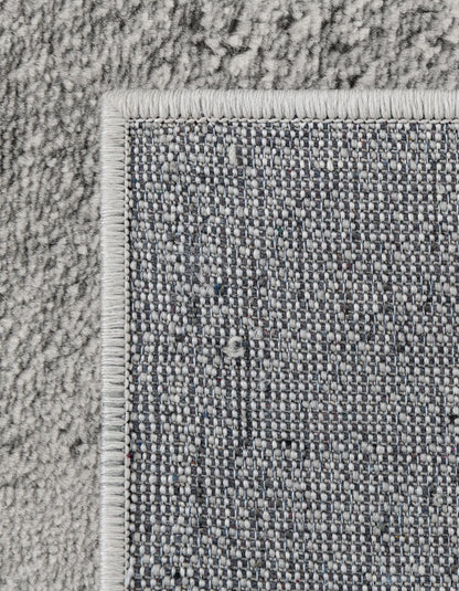 Rugs.com - Oregon Collection Rug – 7 Ft Runner Gray Stain-Resistant Runner – Farmhouse Medallion Style for Hallways and Entryways