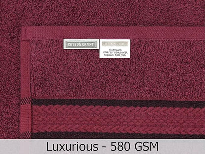 Cotton Craft Ultra Soft 4 Pack Oversized Extra Large Bath Towels 30x54 Burgundy