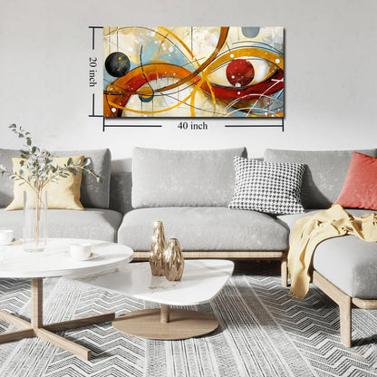 Large Abstract Yellow Canvas Wall Art for Living Room Bedroom Home Office Modern Wall Decor Line Geometric Abstract Picture Framed Canvas Prints Size 20x40