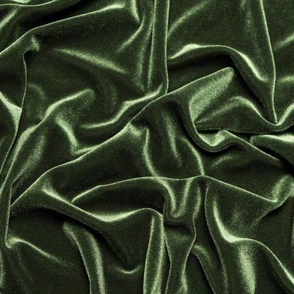 Ice Fabrics Stretch Velvet Fabric by The Yard - 60" Wide Soft Stretchy Fabric for Sewing Clothes, Apparel, Costume, Crafts - 90% Polyester 10% Spandex - Dark Olive Green - 1 Yard