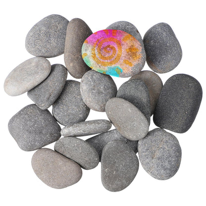 Gatuida 20pcs Painting Rocks Smooth Stones for Painting DIY Pebble Crafts Kids Creative Drawing Pebbles for Art Projects