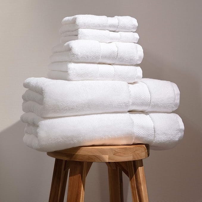 100% Organic Cotton Bath Towel Set | Bathroom Luxury Towel Set of 6 | GOTS