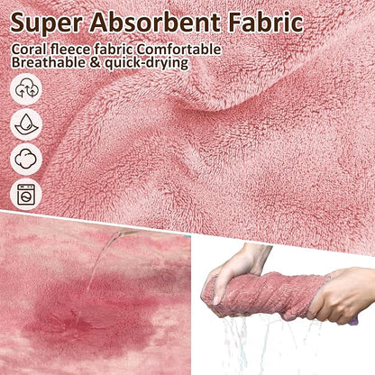 Soft Dog Bathrobe Fast Drying Dog Coat, Super Absorbent Dog Towels for After Bath, Microfiber Pet Robe Adjustable Collar & Belly Warm Keeping Dogs Coat for Pet Dogs & Cats (Pink, Small)