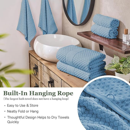 Simple&Opulence 6 Piece Luxury Towel Set, 100% Cotton Bathroom Towels