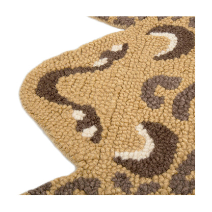 Crane Baby Leopard Shaped Nursery Rug, Handmade 100% Wool Safari Animal Rug for Baby Boy and Girl Nursery, Jungle Nursery Decor, Leopard Print Rug for Toddler Room, Kids Room, 23 x 36 Inches