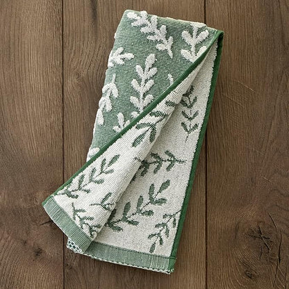 SKL Home Leaf Sprig 100% Cotton Jacquard 2pc Hand Towel Set, Reversible &