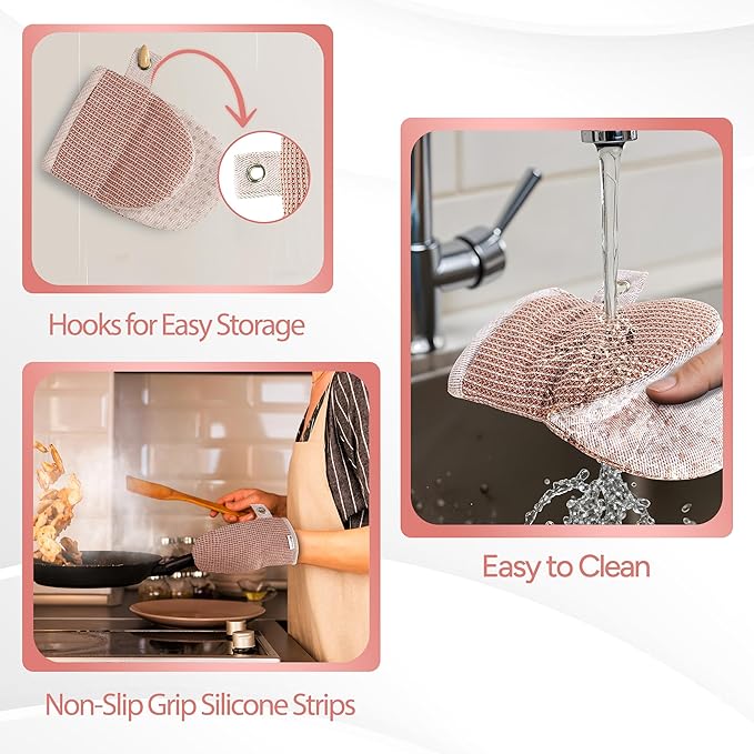 Casa Platino Cute Oven Mitts & Pot Holders, 4-Piece – Oven Mitts Heat Resistant