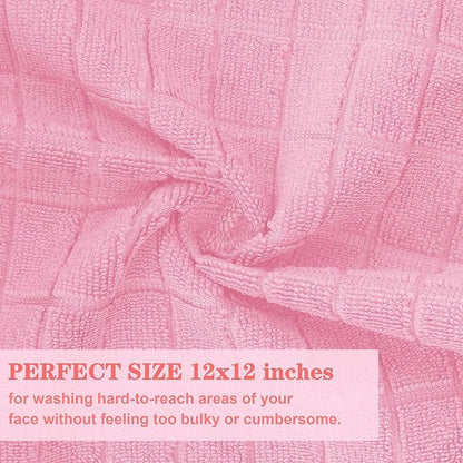 HOMERHYME Microfiber Washcloths, 50 Pack Wash Cloths Face Towel, Soft Lint Free