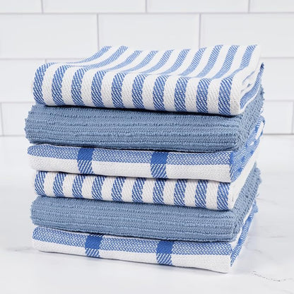KAF Home Premium Kitchen Towels, Large 100% Cotton, Flat & Terry Absorbent Dish