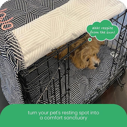 Molly Mutt Rough Gem Dog Crate Cover, 100% Cotton Canvas Cover with 2 Roll-Up Panels, Ideal for Dog or Cat Crate, Durable, Washable, and Free of Harmful Chemicals, 30" x 19" x 21"