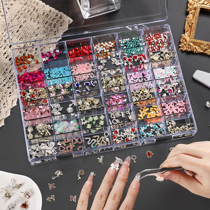 Noverlife 2 Pack 36 Grids Clear Plastic Organizer Box, Jewelry Craft Storage Container Bead Holder Nail Charm Organizer, Rock Collection Box for Fishing Tackles, Acrylic Earring Display Case for Girls
