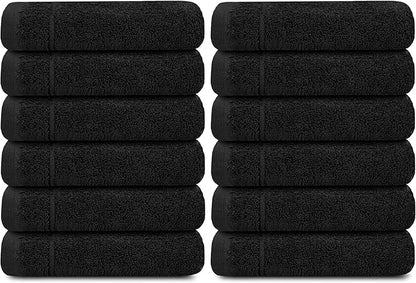 Tens Towels Pack of 12 Washcloths, 12 x 12 Inches, Lighter Weight, Quick to Dry