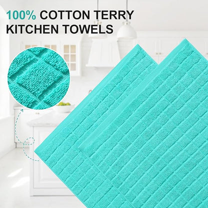 Homaxy Premium Cotton Kitchen Towels 16"x 28", Large Natural Ring Spun 390 GSM