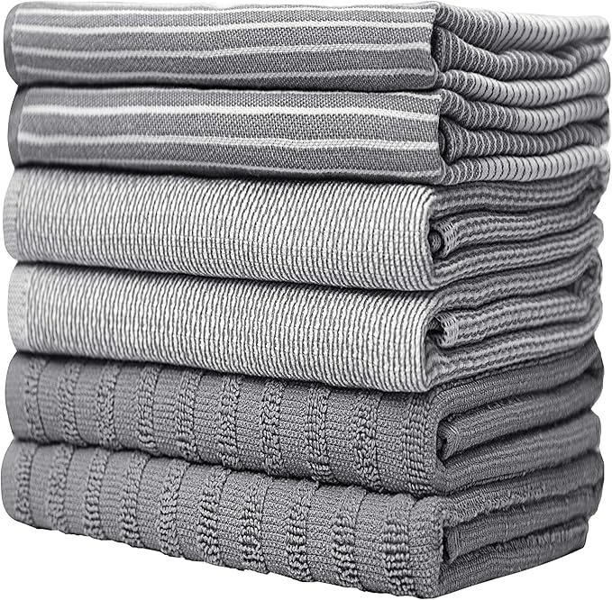 Premium Kitchen Towels | Large Cotton Dish Towels | Flat & Terry Highly