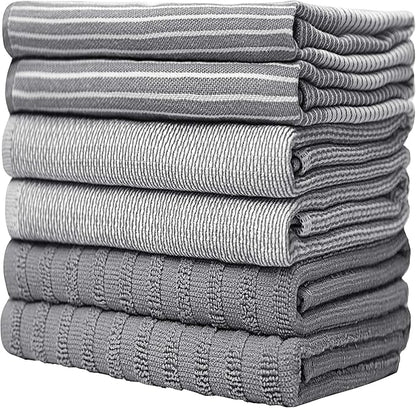 Premium Kitchen Towels | Large Cotton Dish Towels | Flat & Terry Highly