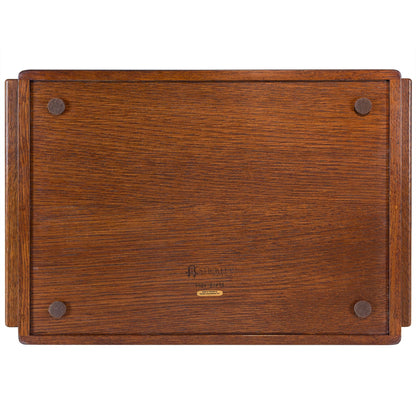 Stickley Mission Rose Serving Tray, Solid Oak in Natural Finish, Decorative Inlay of Maple, Bird's-Eye Maple & Walnut, Mission Style, Gift Box, 20.75in W x 14in D