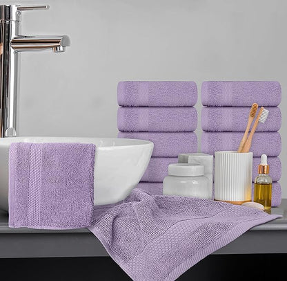 White Classic Luxury Cotton Washcloths 13x13 Inch