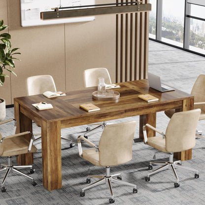Tribesigns 63-Inch Executive Desk, Large Office Computer Desk, Simple Workstation Writing Table Study Table for Home Office, Rustic Brown