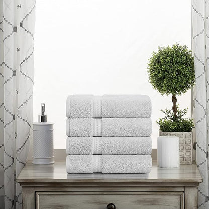 SUPERIOR Egyptian Cotton Pile Hand Towel Set of 4, Ultra Soft Luxury Towels