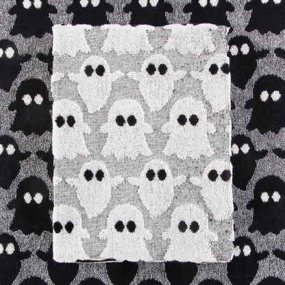 Quera 2 Pack Hand Towels Halloween Ghost Black White Bathroom Decorative Towels Set for Drying, Cleaning, Cooking, Holiday 13.7'' x 29.5''