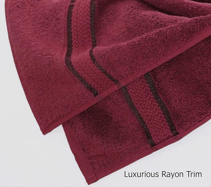 Cotton Craft Ultra Soft 4 Pack Oversized Extra Large Bath Towels 30x54 Burgundy
