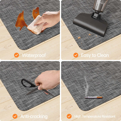 Homek Office Chair Mat for Hardwood & Tile Floor, 30"x48" Computer Chair Mat, Non-Curve Anti Slip Hard Floor Protector for Rolling Chair, PVC Mat Desk Rug for Home Office