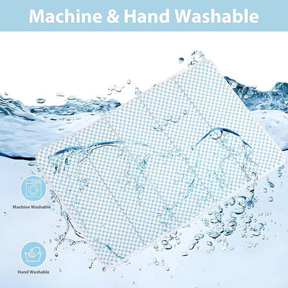 Cooling Dog Mat Q-Max>0.5 - Rapid Cooling Tech, Thin Breathable Crate Pad, Portable Washable Summer Mat, Chill Soothing Fabric - 47"x29" Extra Large Dog, Blue
