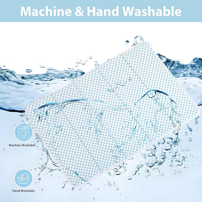Cooling Dog Mat Q-Max>0.5 - Rapid Cooling Tech, Thin Breathable Crate Pad, Portable Washable Summer Mat, Chill Soothing Fabric - 30"x20" Medium Dog, Blue