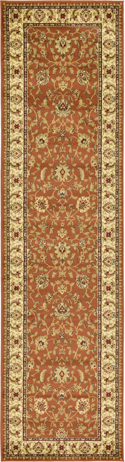 Unique Loom Voyage Collection Traditional Oriental Classic Intricate Design Area Rug (2' 7 x 10' 0 Runner, Terracotta/Ivory)