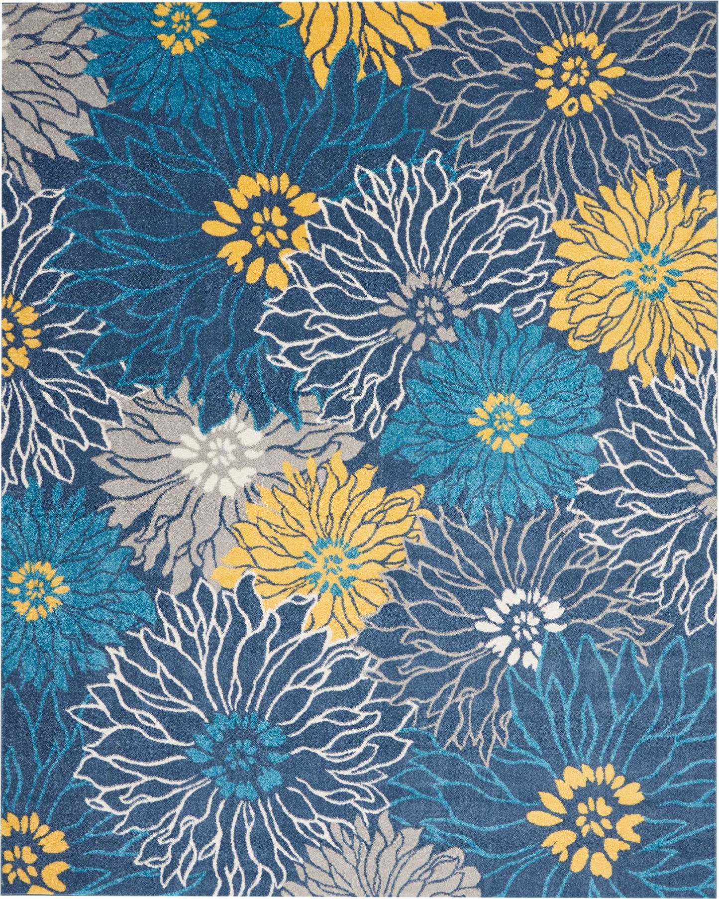 Nourison Home Passion Blue 8' x 10' Area Rug - Easy Clean, Non Shedding, Bed Room, Living Room, Dining Room, Kitchen (8' x 10')