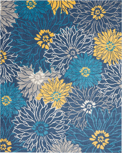 Nourison Home Passion Blue 8' x 10' Area Rug - Easy Clean, Non Shedding, Bed Room, Living Room, Dining Room, Kitchen (8' x 10')